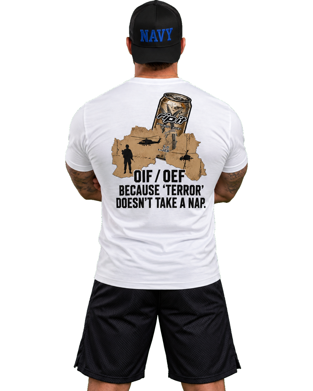 Rip-it Battle Juice Tee, white, back view
